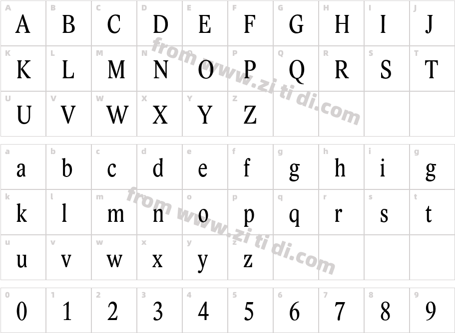 LidoSTFCond字体字体映射图