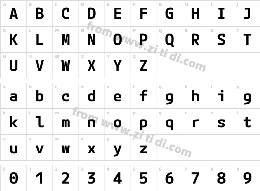 Mplus Code Latin 60字体字体映射图