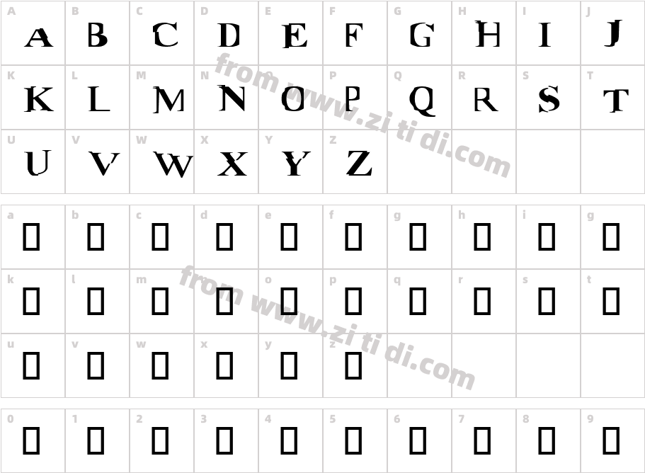 Matrix字体字体映射图