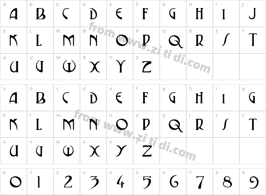 ViennaRegular字体字体映射图