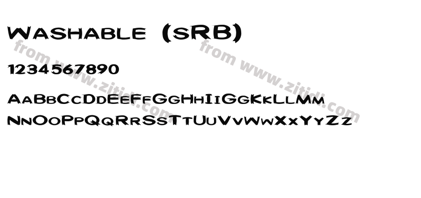 Washable (sRB)字体预览