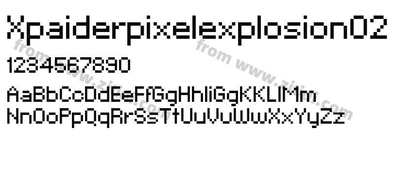 Xpaiderpixelexplosion02字体预览