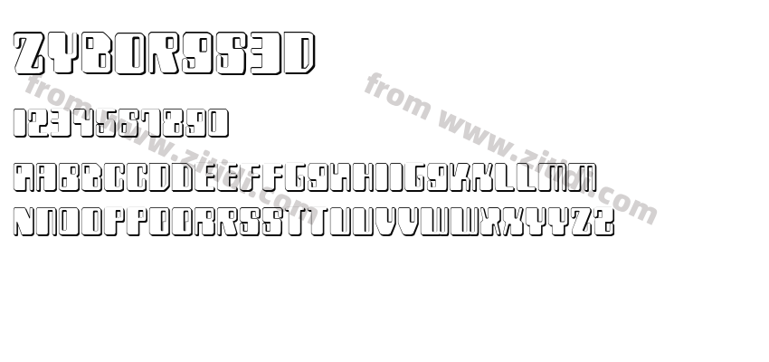 Zyborgs3D字体预览