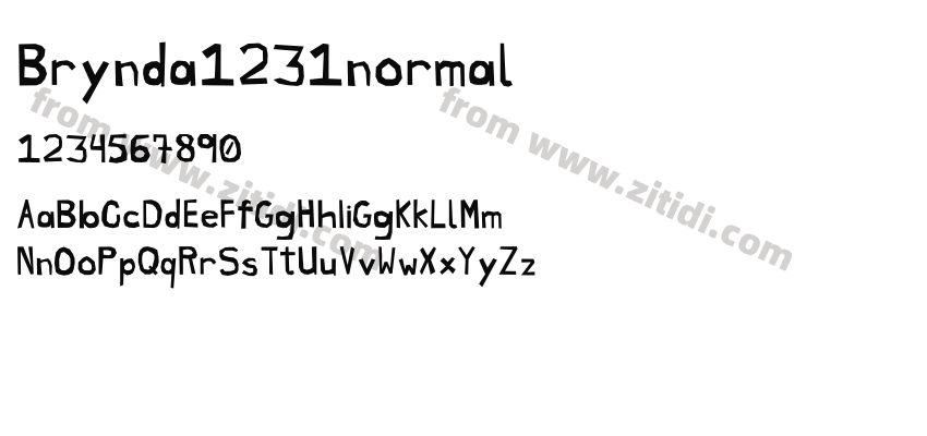Brynda1231normal字体预览