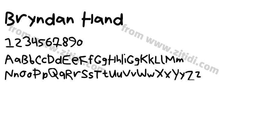 Bryndan Hand字体预览