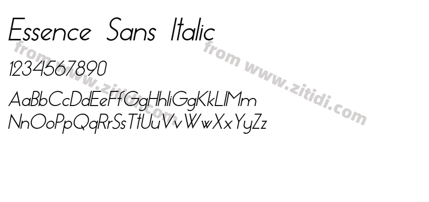 Essence Sans Italic字体预览