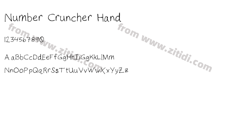 Number Cruncher Hand字体预览