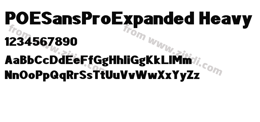 POESansProExpanded Heavy字体预览