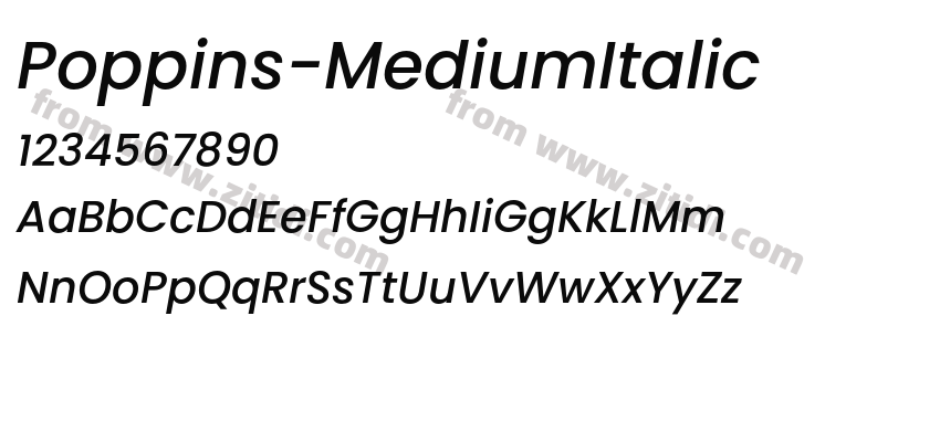Poppins-MediumItalic字体预览