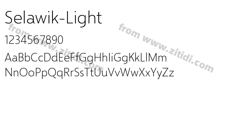 Selawik-Light字体预览