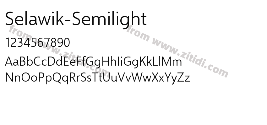 Selawik-Semilight字体预览