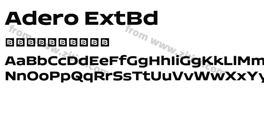 Adero ExtBd字体预览