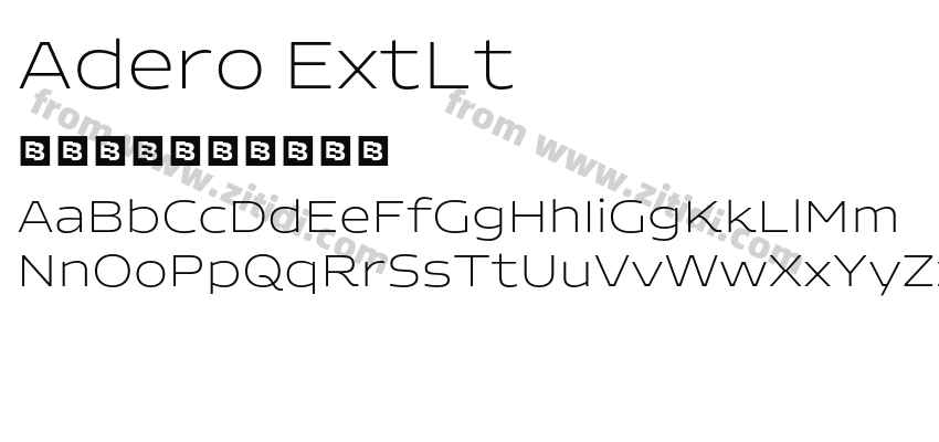 Adero ExtLt字体预览