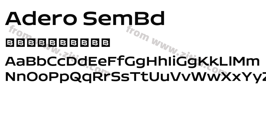 Adero SemBd字体预览