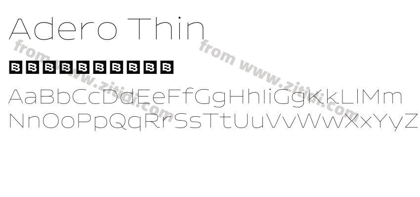 Adero Thin字体预览