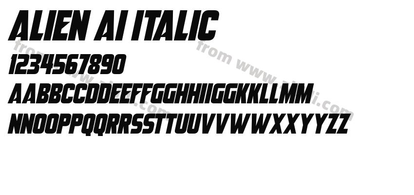 Alien AI Italic字体预览