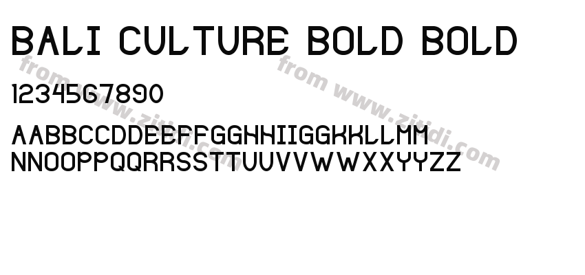 Bali Culture Bold Bold字体预览