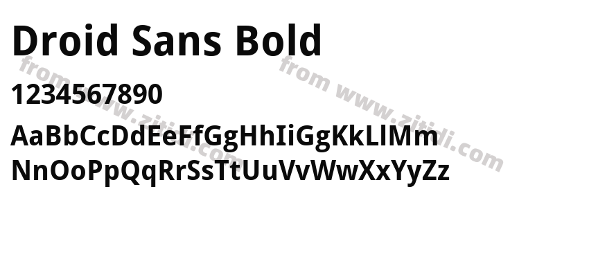 Droid Sans Bold字体预览
