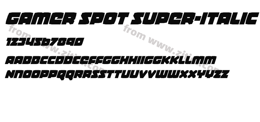 Gamer Spot Super-Italic字体预览