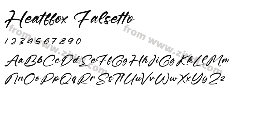 Heatffox Falsetto字体预览