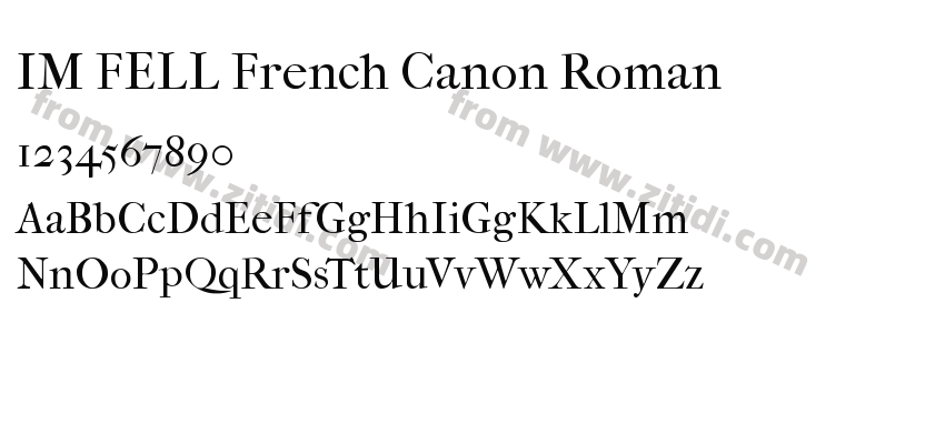 IM FELL French Canon Roman字体预览