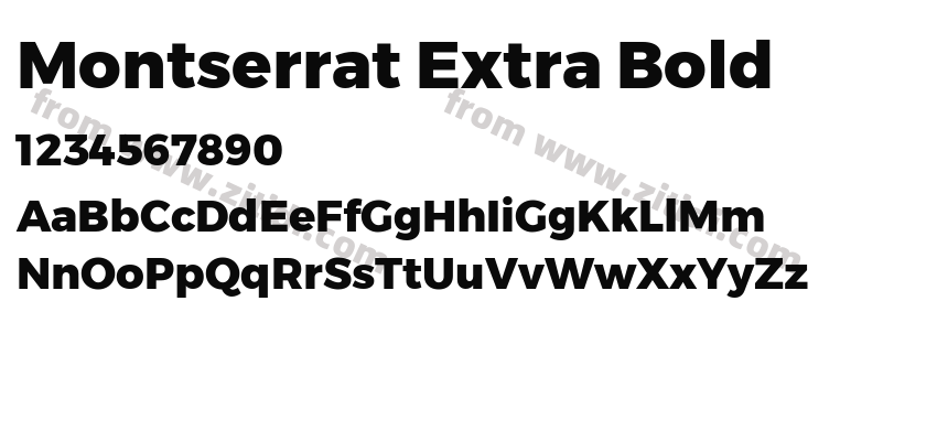 Montserrat ExtraBold字体预览