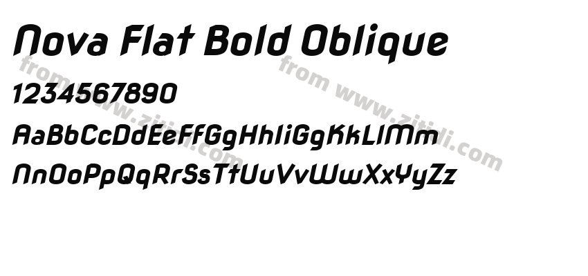 Nova Flat Bold Oblique字体预览