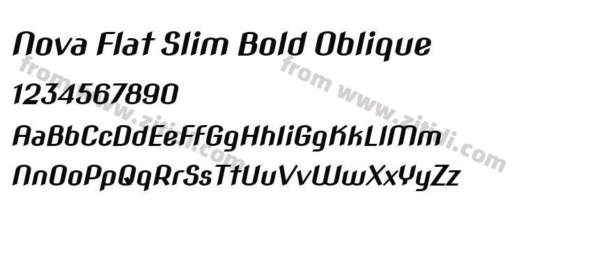 Nova Flat Slim Bold Oblique字体预览
