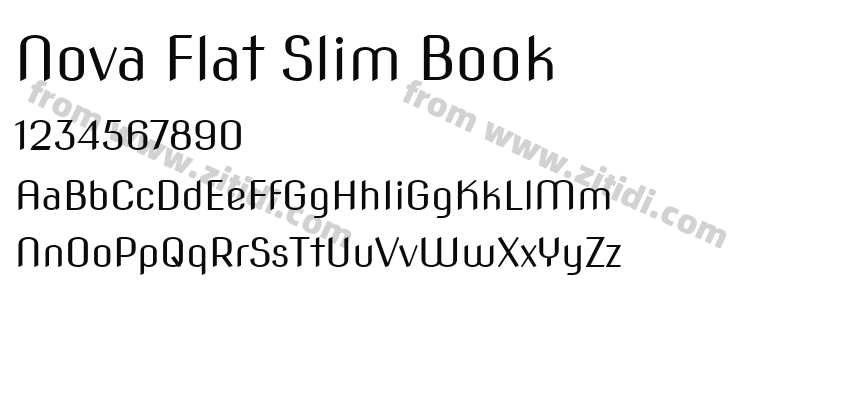 Nova Flat Slim Book字体预览