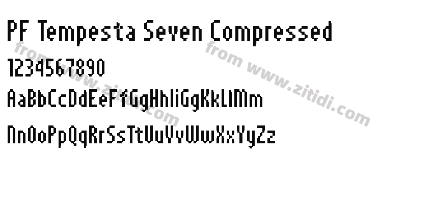 PF Tempesta Seven Compressed字体预览