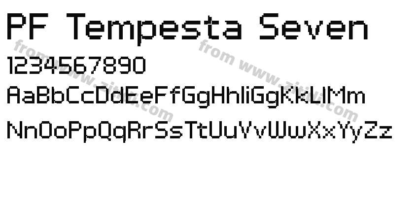 PF Tempesta Seven字体预览