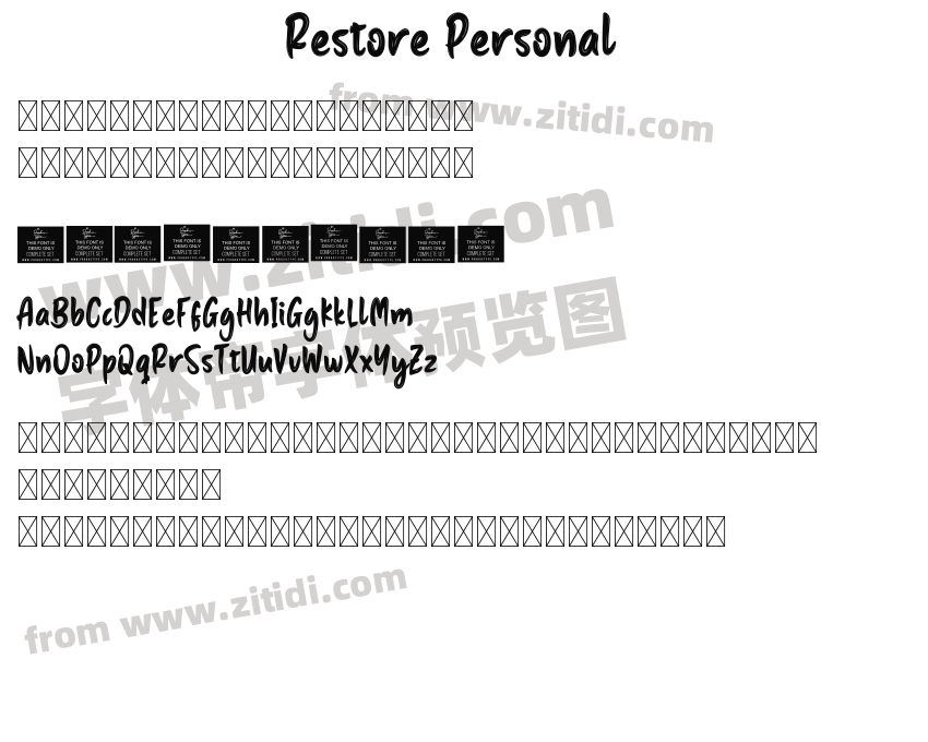 Restore Personal字体预览