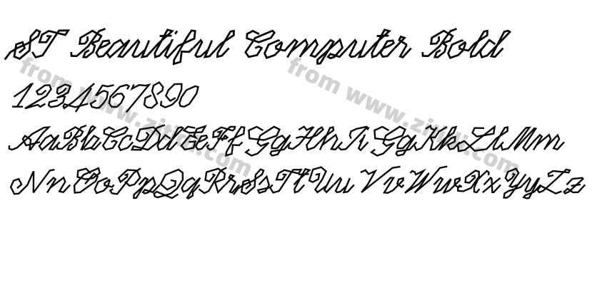 ST Beautiful Computer Bold字体预览