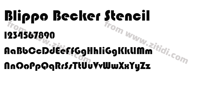Blippo Becker Stencil字体预览