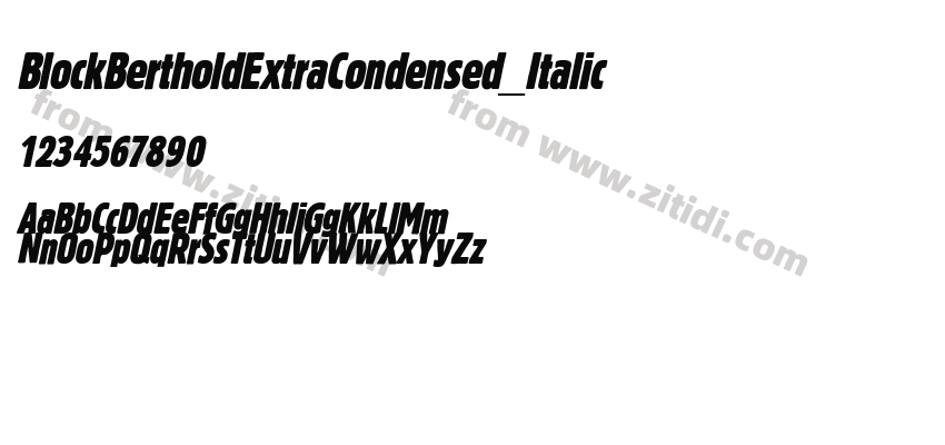 BlockBertholdExtraCondensed_Italic字体预览