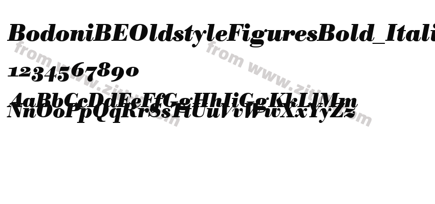 BodoniBEOldstyleFiguresBold_Italic字体预览