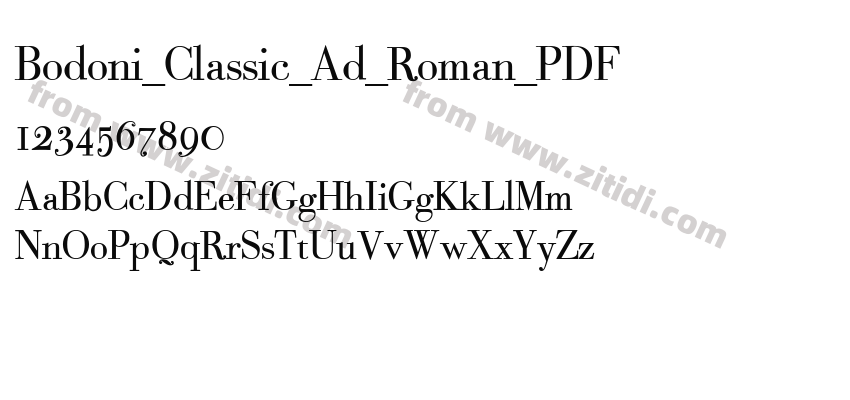 Bodoni_Classic_Ad_Roman_PDF字体预览