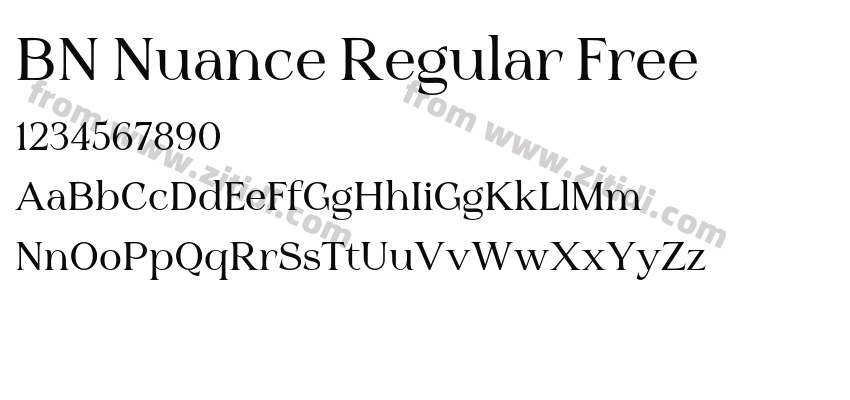 BN Nuance Regular Free字体预览