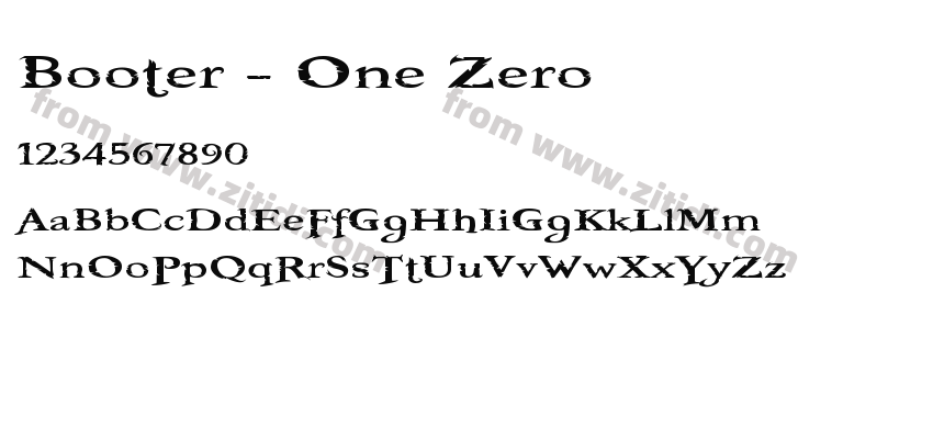 Booter - One Zero字体预览