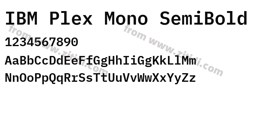 IBM Plex Mono SemiBold字体预览