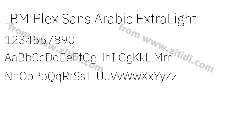 IBM Plex Sans Arabic ExtraLight字体预览