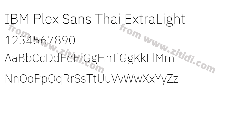 IBM Plex Sans Thai ExtraLight字体预览