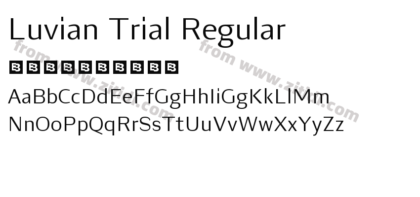 Luvian Trial Regular字体预览
