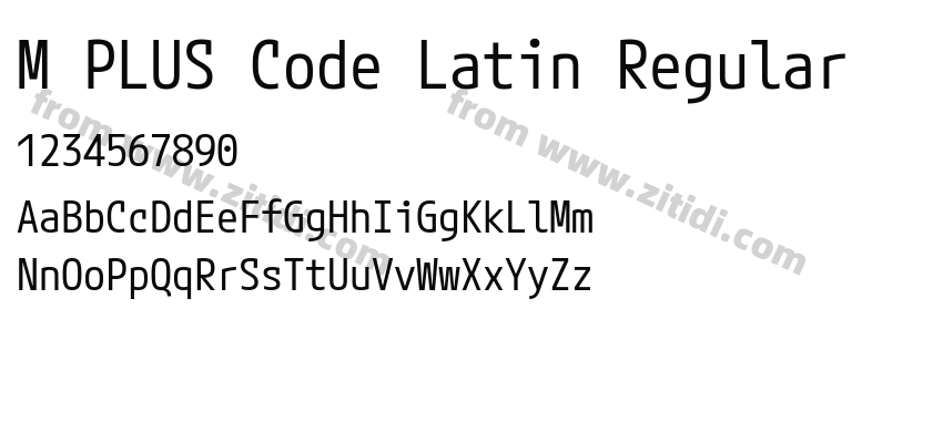 M PLUS Code Latin Regular字体预览