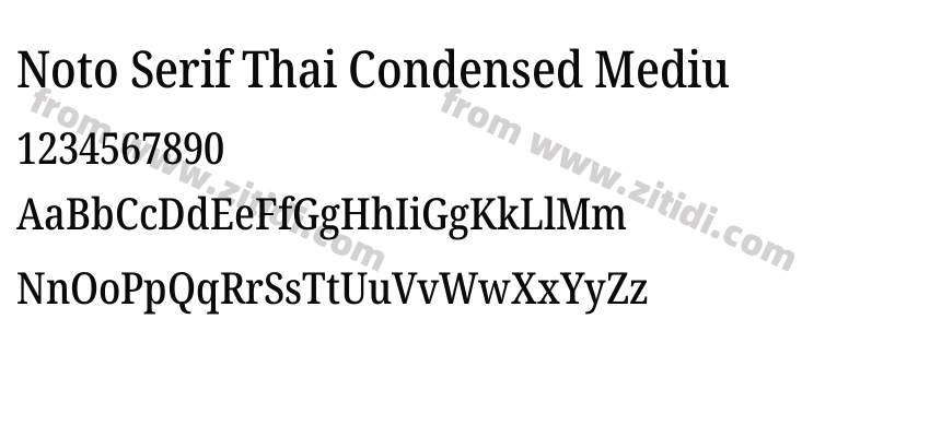 Noto Serif Thai Condensed Mediu字体预览