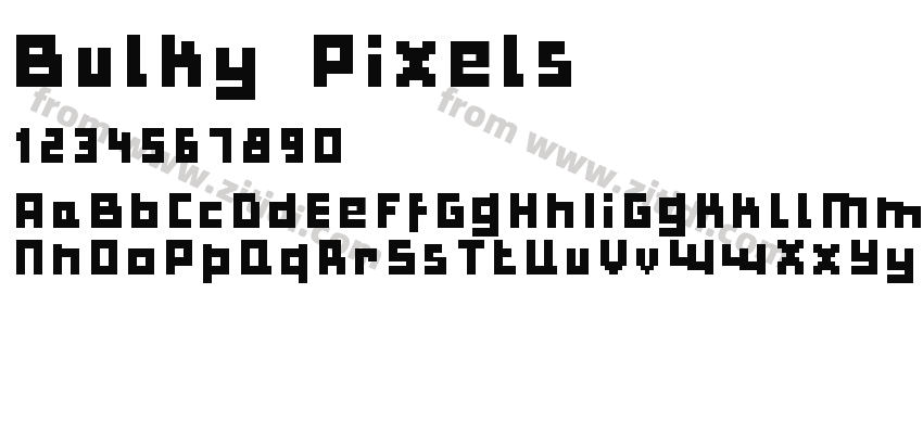 Bulky Pixels字体预览