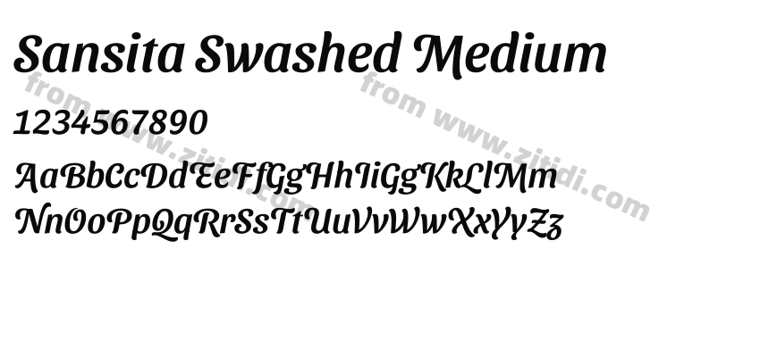 Sansita Swashed Medium字体预览
