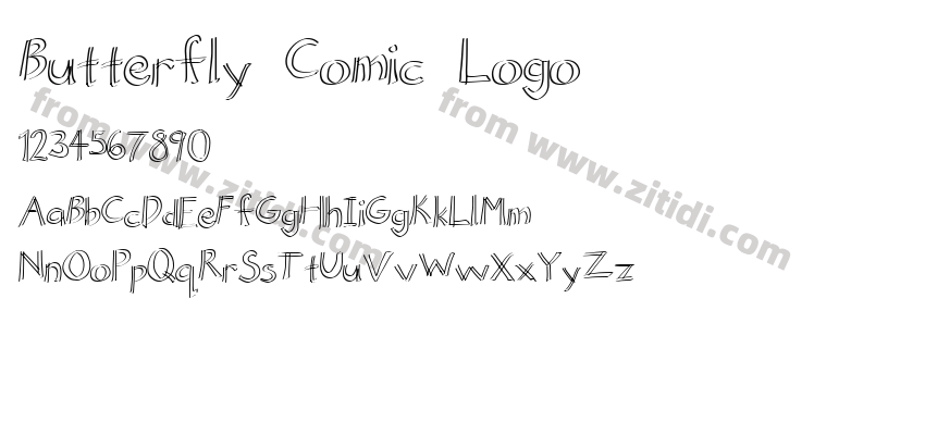 Butterfly Comic Logo字体预览