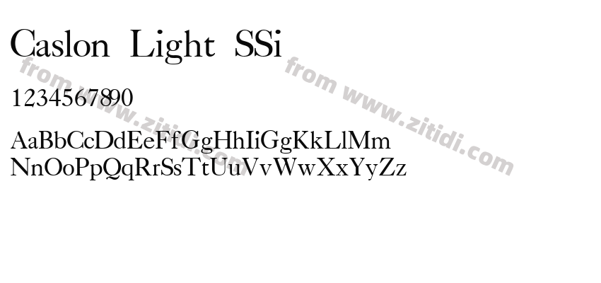 Caslon Light SSi字体预览