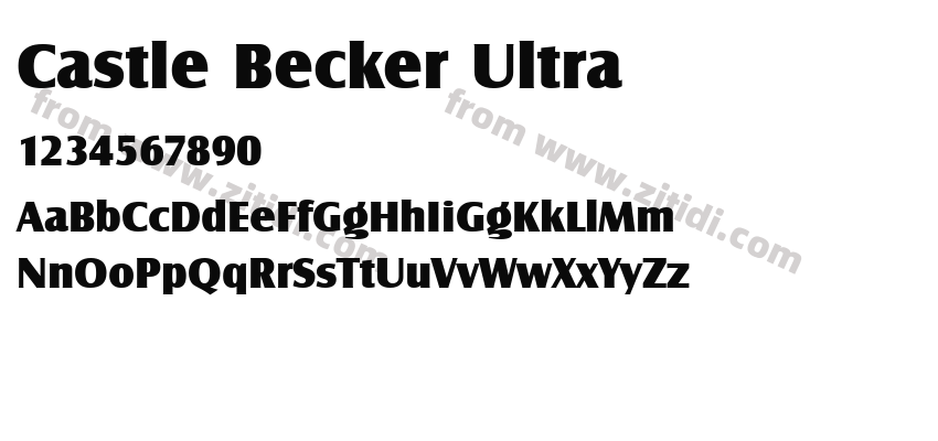 Castle Becker Ultra字体预览